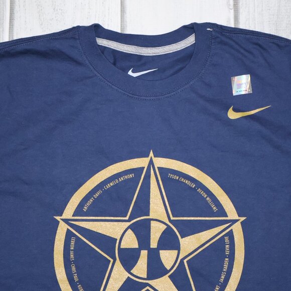 NWOT Rare Nike USA Basketball Men's 2012 Olympic Roster Tshirt Kobe Lebron Carme - Picture 3 of 6